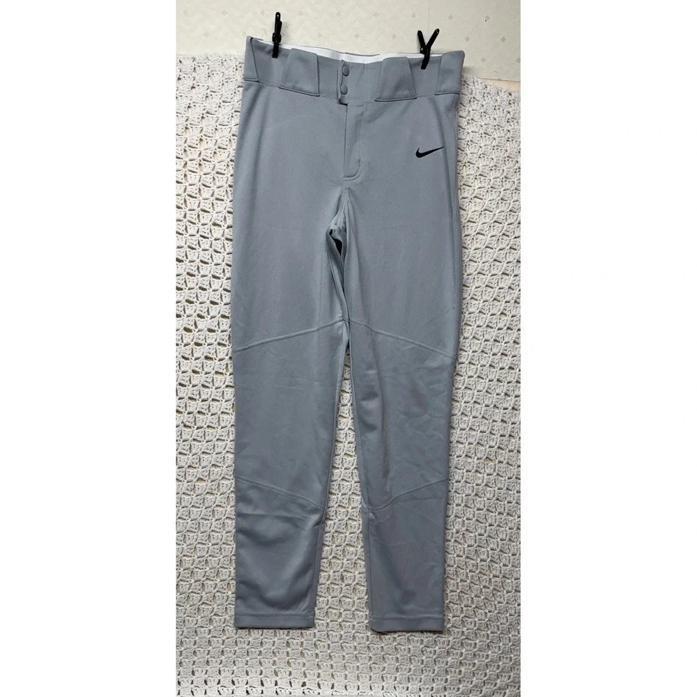 Nike Vapor Pro Baseball Pants Mens Sz S Grey Engineered Stretch Snap BQ6345-052